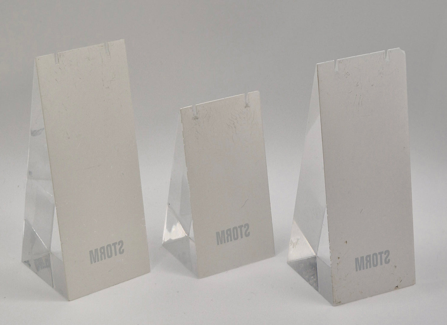Storm Jewellery Window displays Clear acrylic x4 pieces - USED
