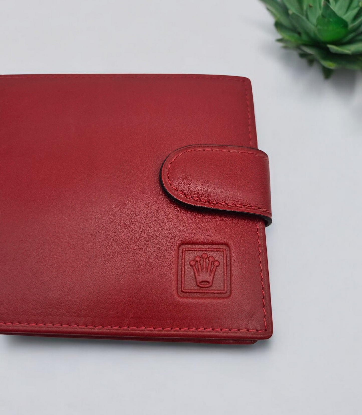 Rolex red leather wallet 60.02.55