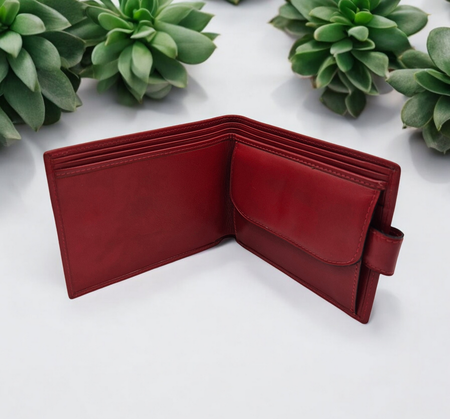Rolex red leather wallet 60.02.55