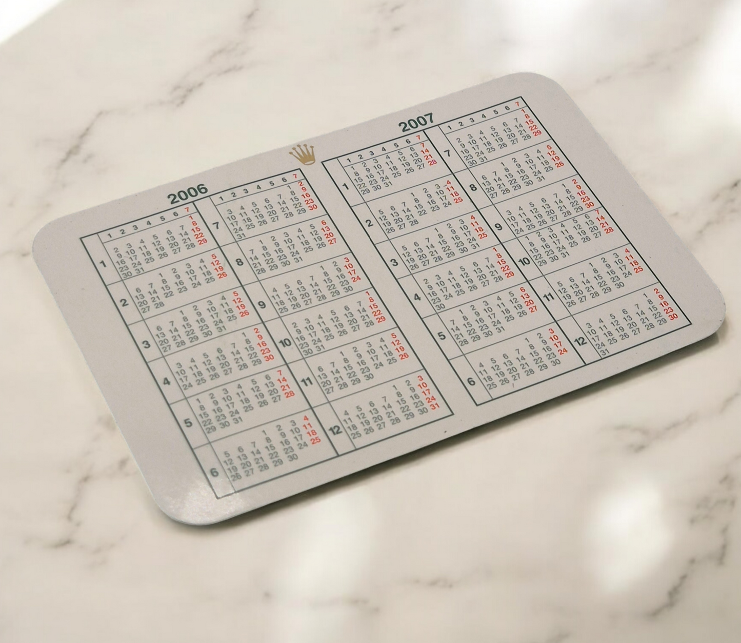 Rolex Calendar card 2006-2007