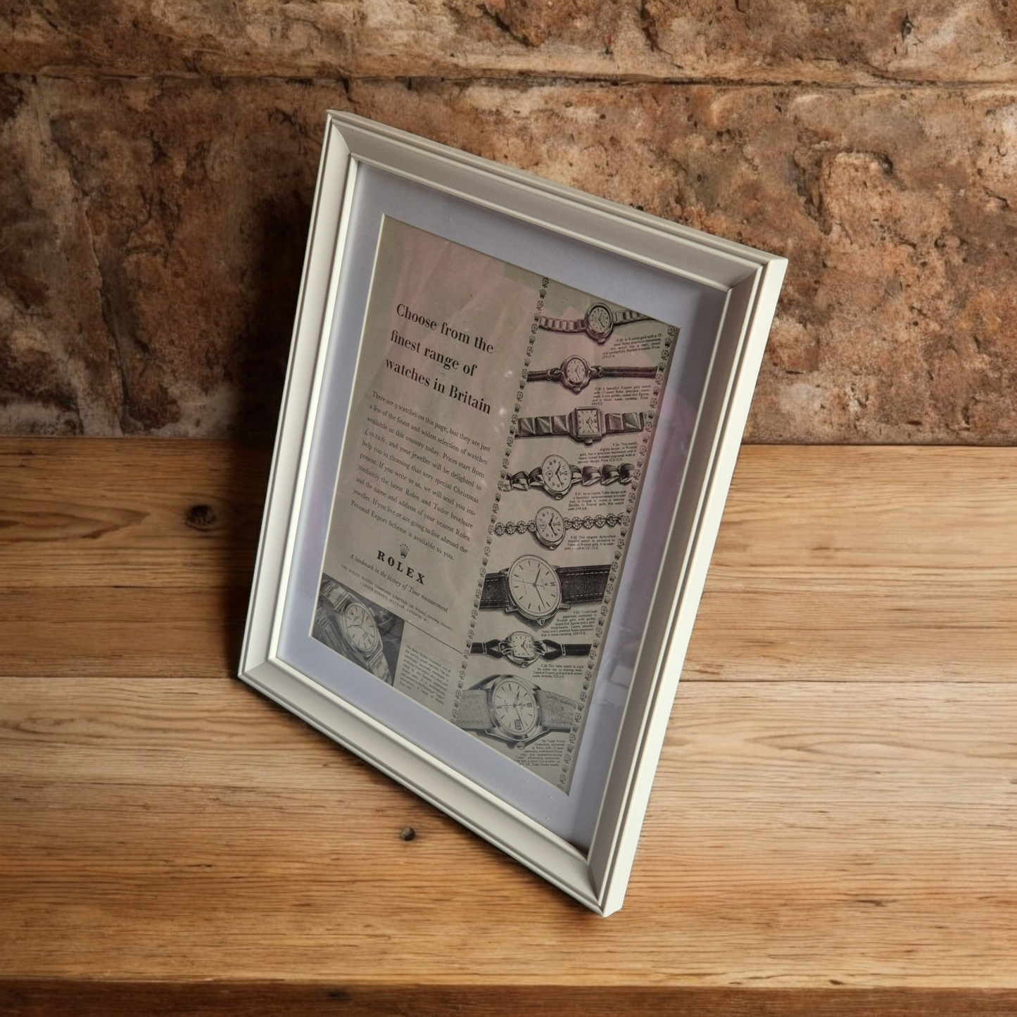 Vintage Rolex newspaper adverts framed Punch 1957