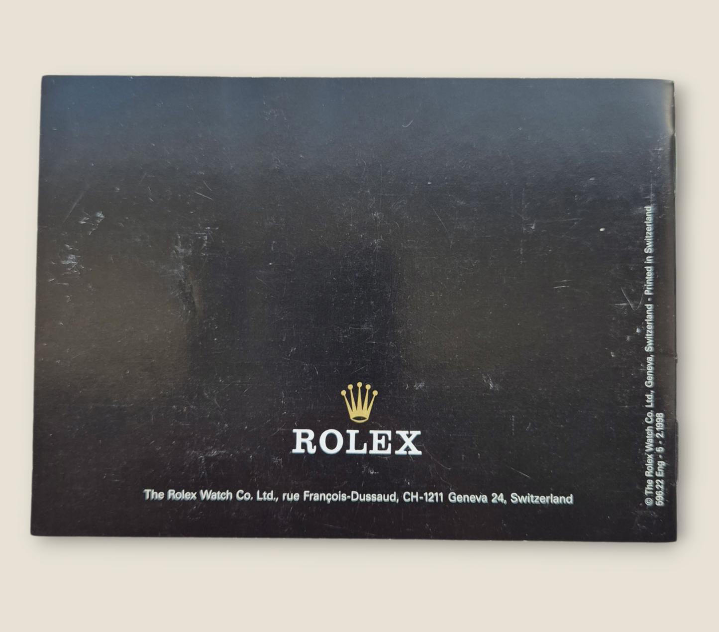 Rolex Cosmograph Daytona Instruction Manual 1998 596.22 Eng