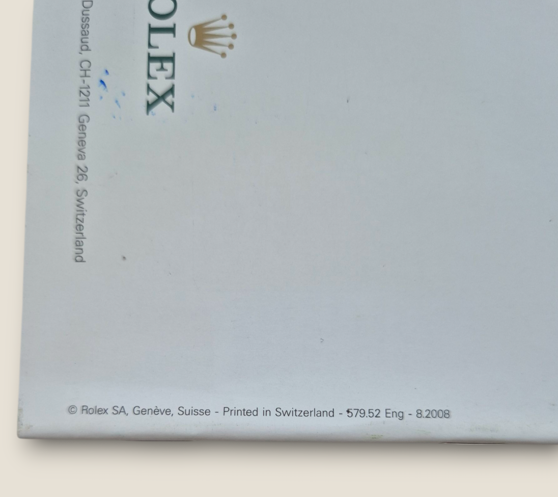 Rolex Submariner instruction manual 2008 594.52 Eng + Rolex wallet, Swing tag & Calendar card