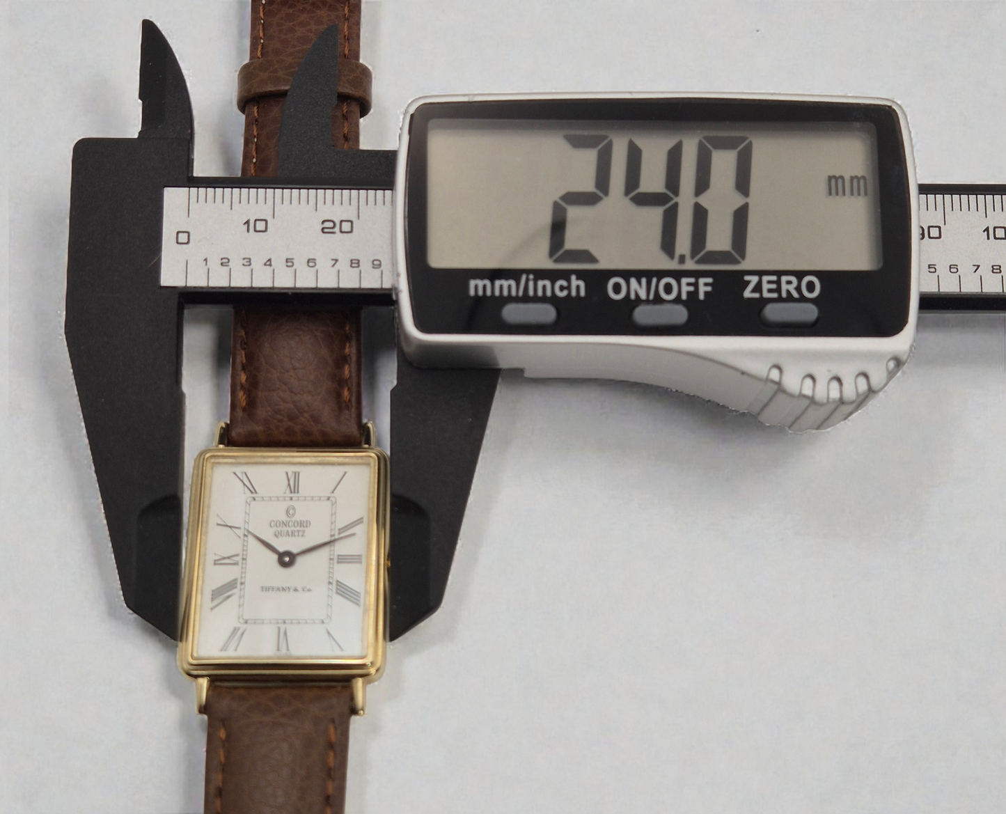 Concord 14ct Gold "Tank" watch with Tiffany & Co stamped dial