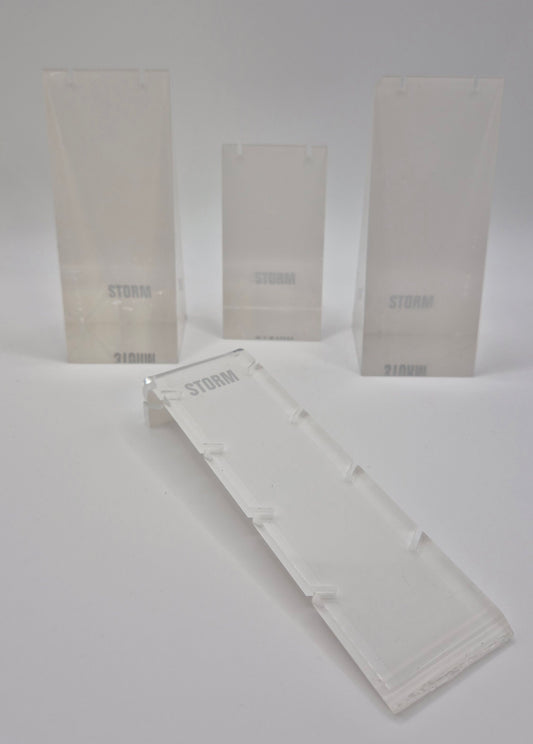 Storm Jewellery Window displays Clear acrylic x4 pieces - USED