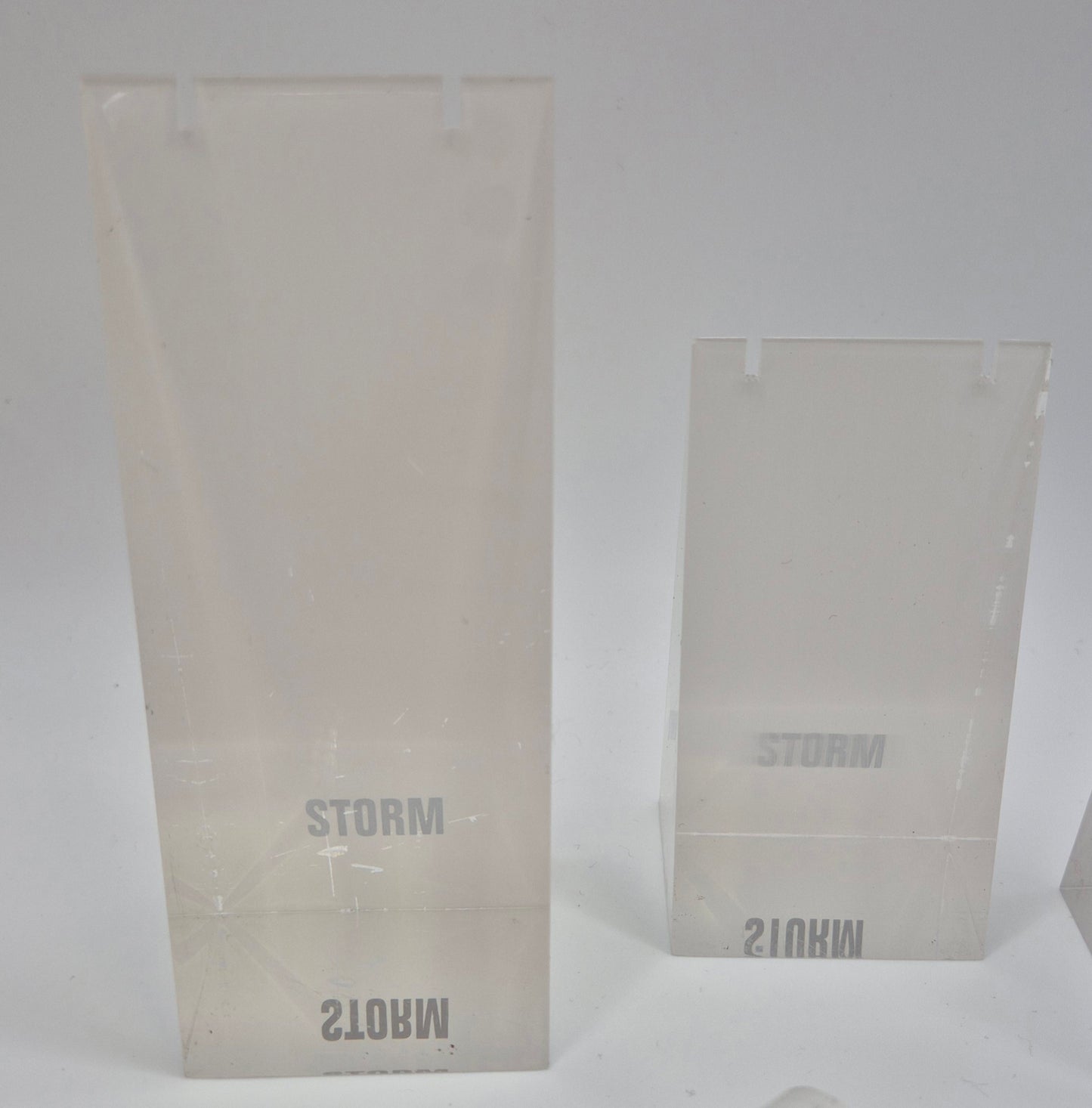 Storm Jewellery Window displays Clear acrylic x4 pieces - USED