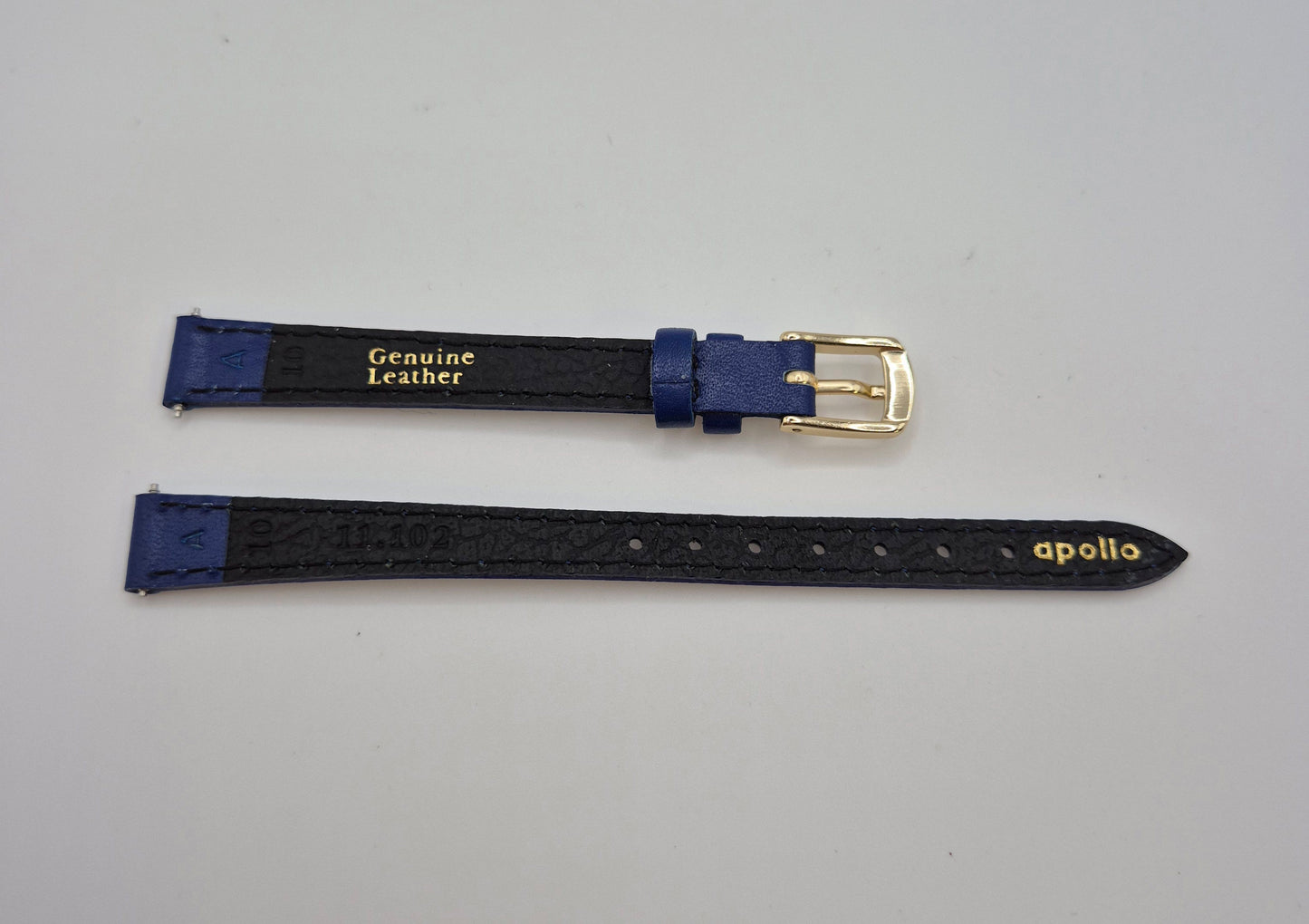 Apollo 10mm Navy Calf leather watch strap H4078306