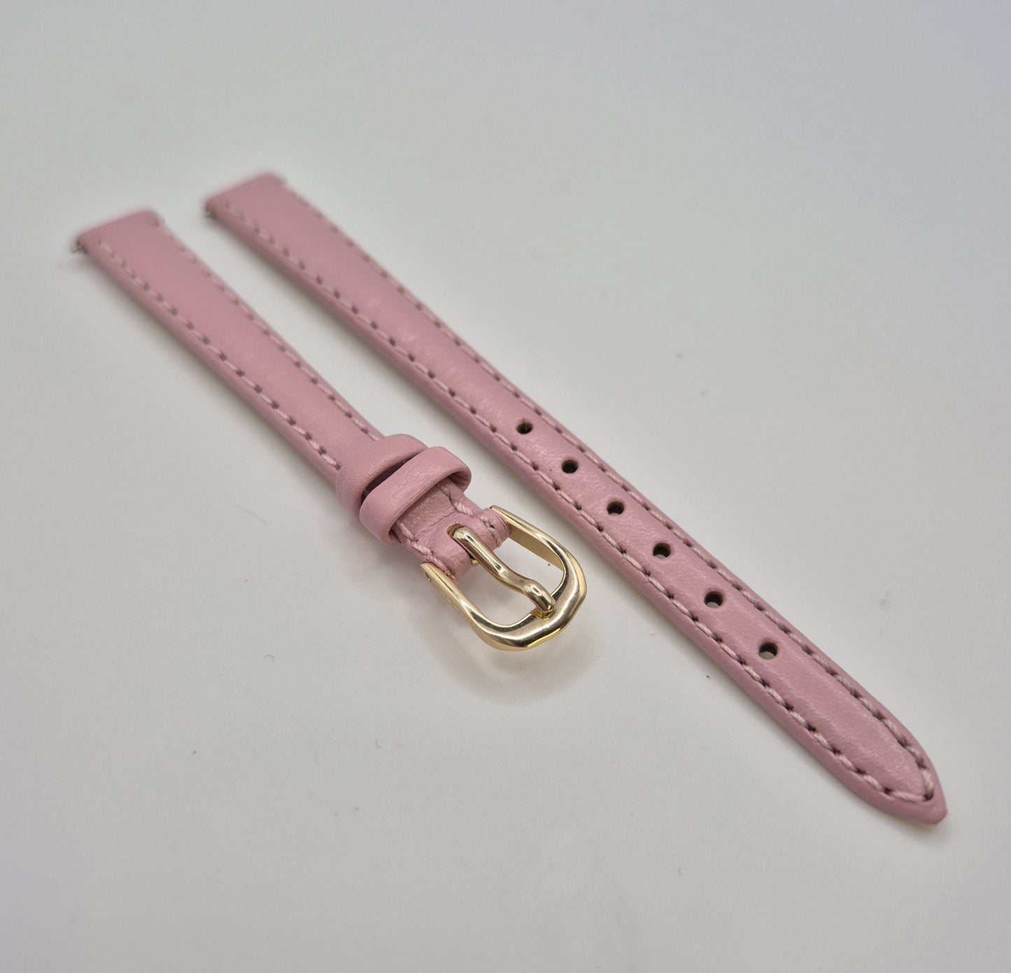 Apollo 10mm Pink leather watch strap padded calf grain H4768744