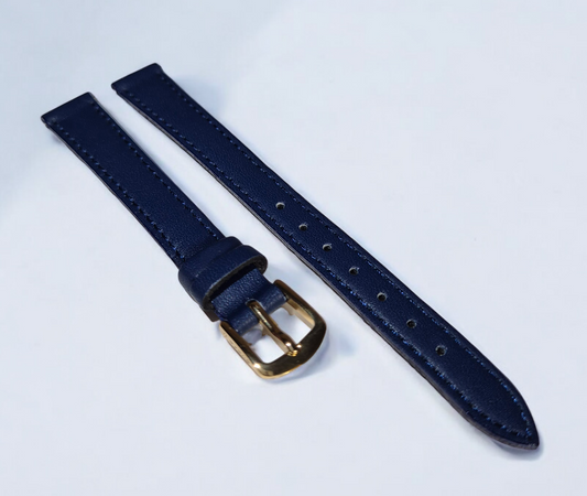 Apollo 12mm Navy Calf leather watch strap H4078306