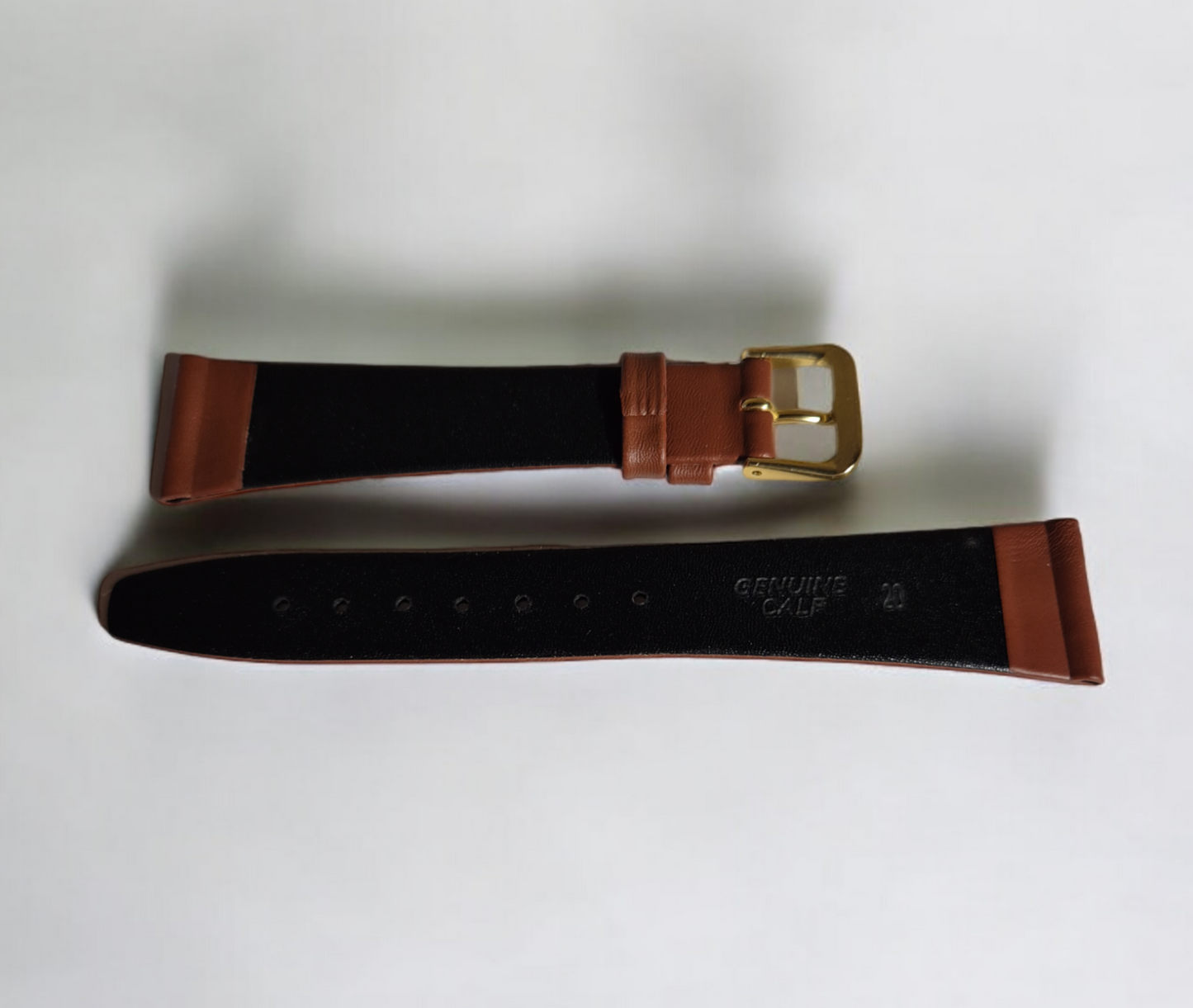 20mm Flat Calf leather watch strap