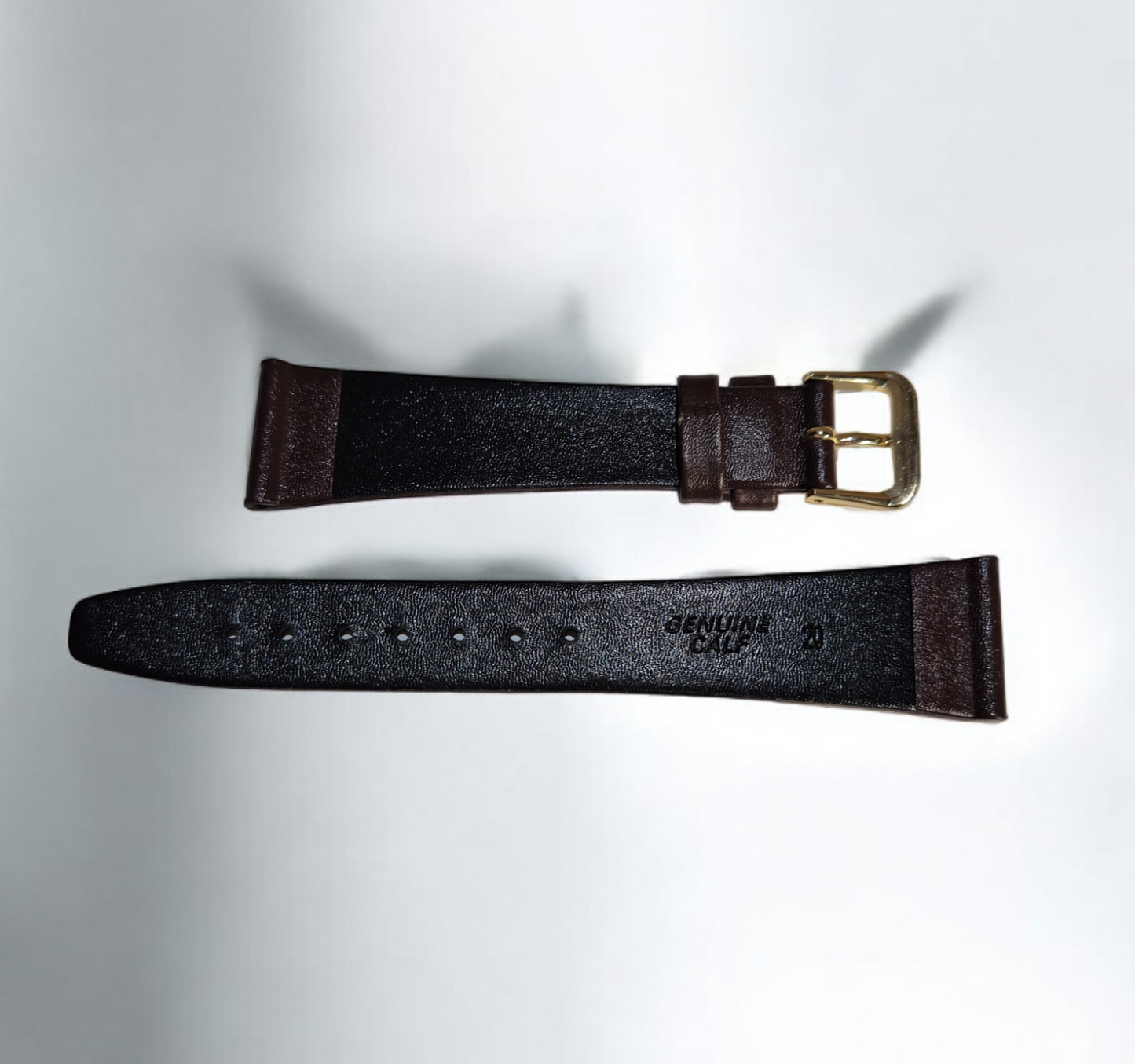 20mm Flat Calf leather watch strap