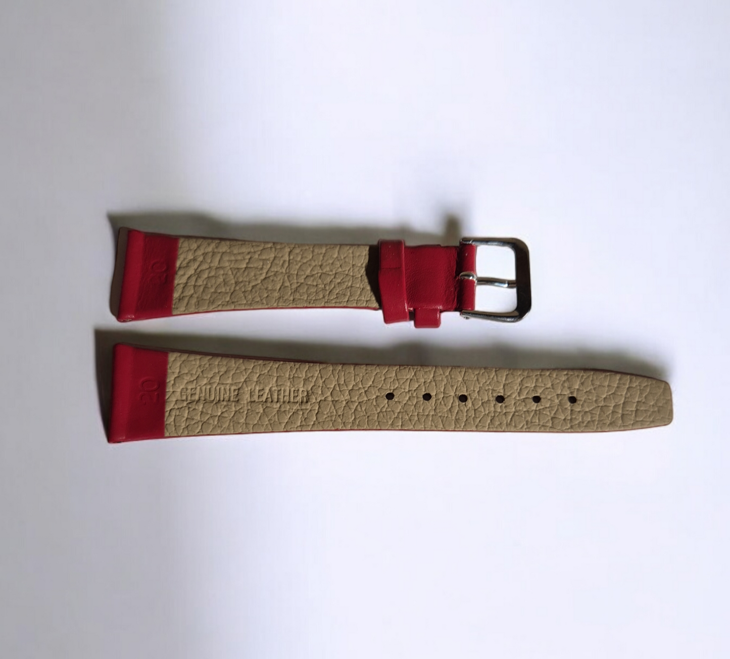 20mm Flat Calf leather watch strap