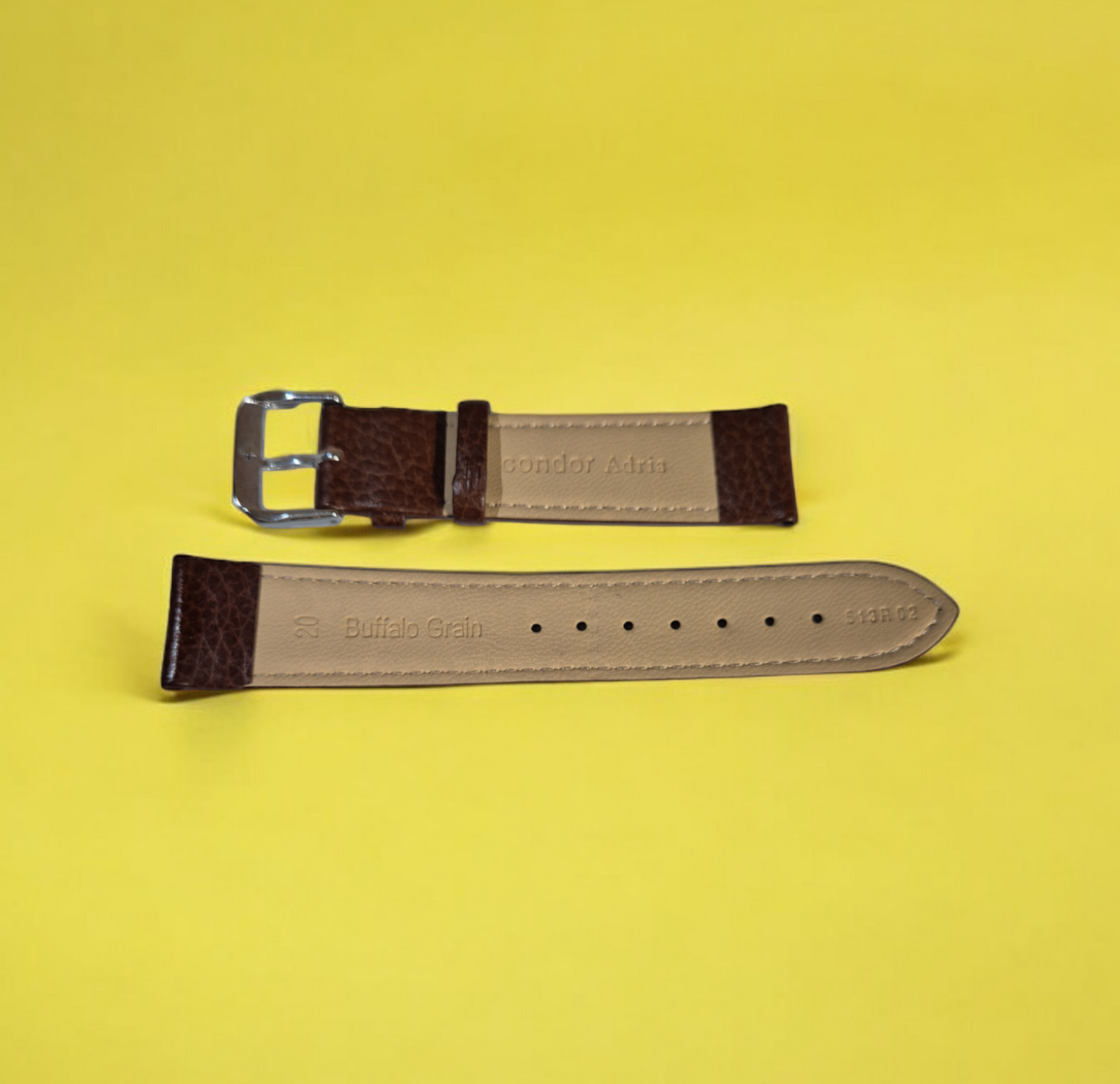 Condor Adria Medium Brown 20mm Watch strap Buffalo Grain