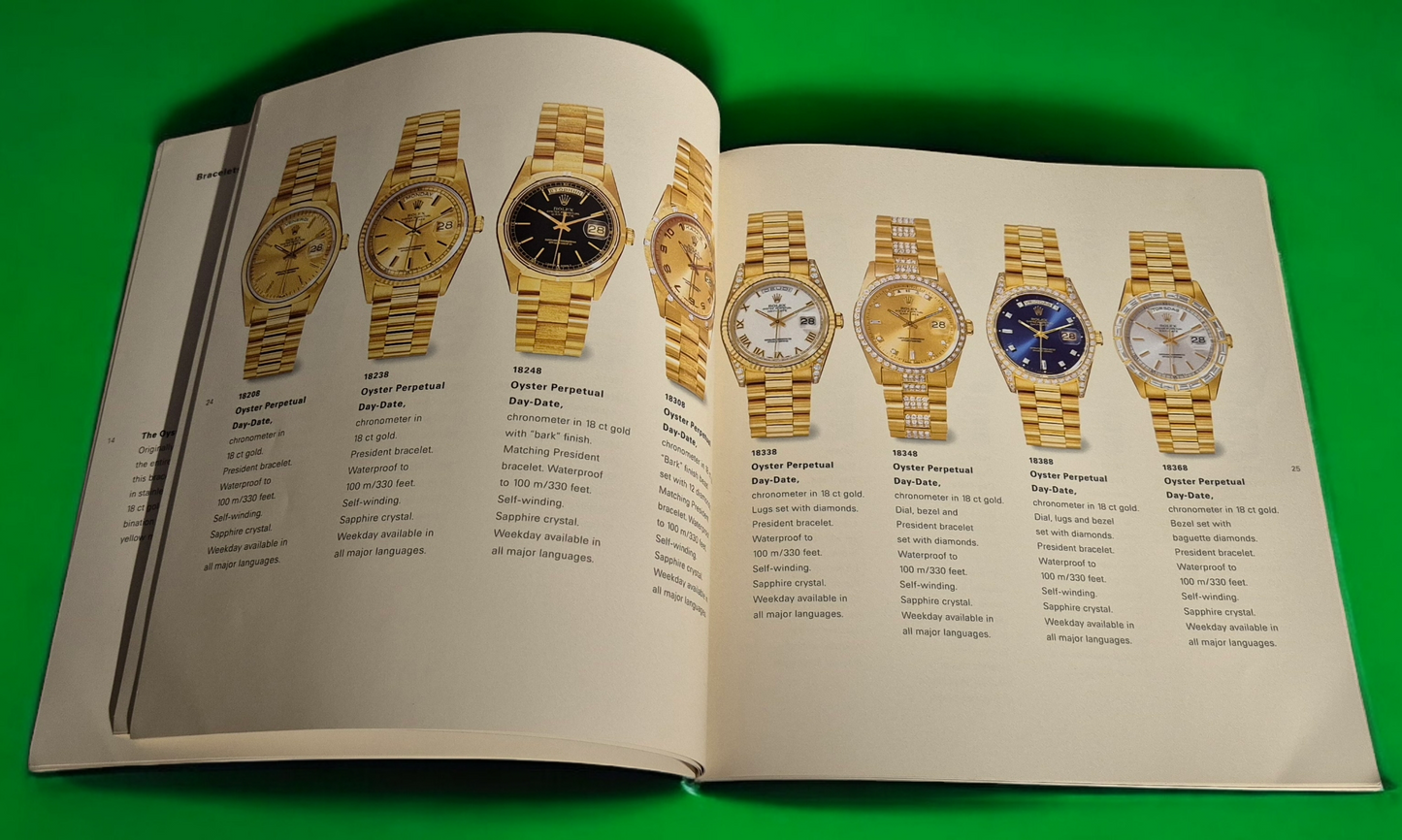 Rolex brochure and price list July 1996