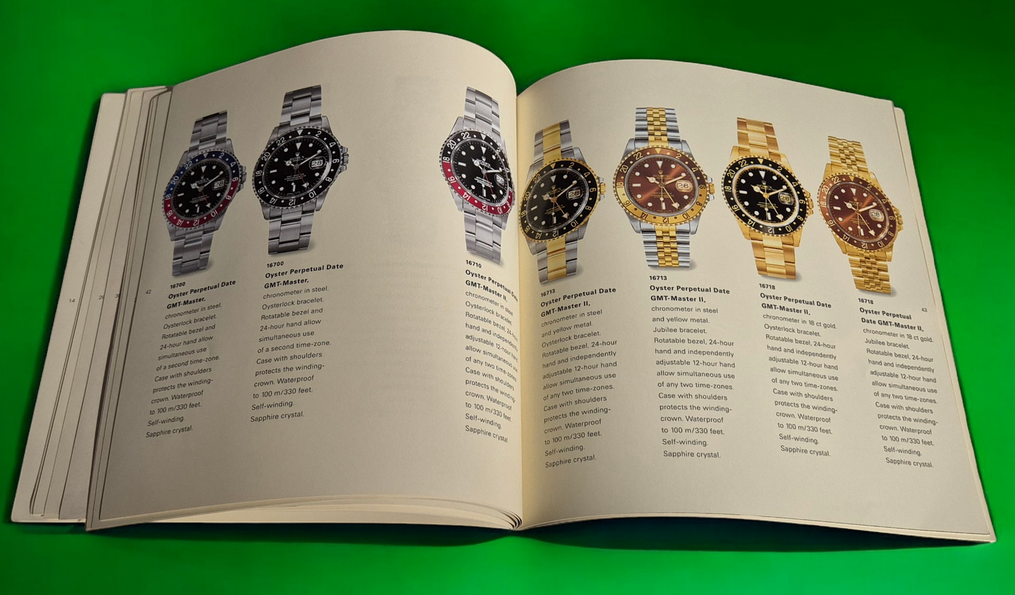 Rolex brochure and price list July 1996