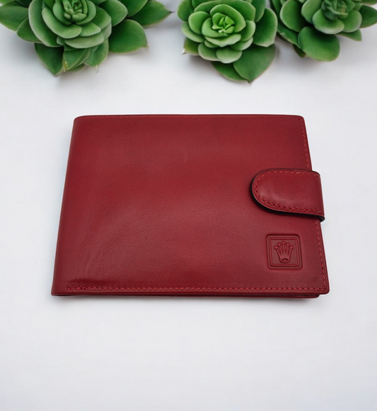 Rolex red leather wallet 60.02.55