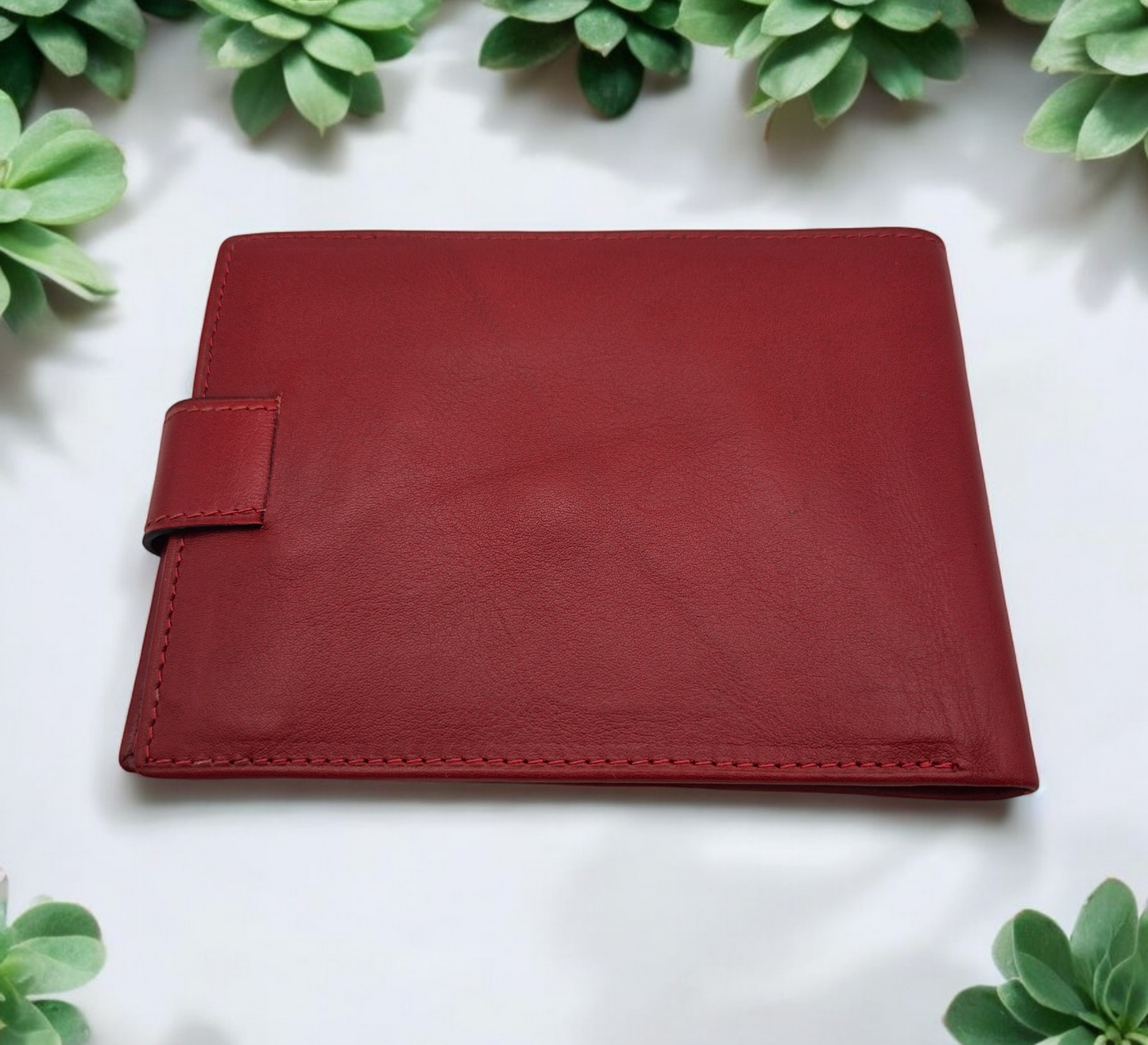 Rolex red leather wallet 60.02.55