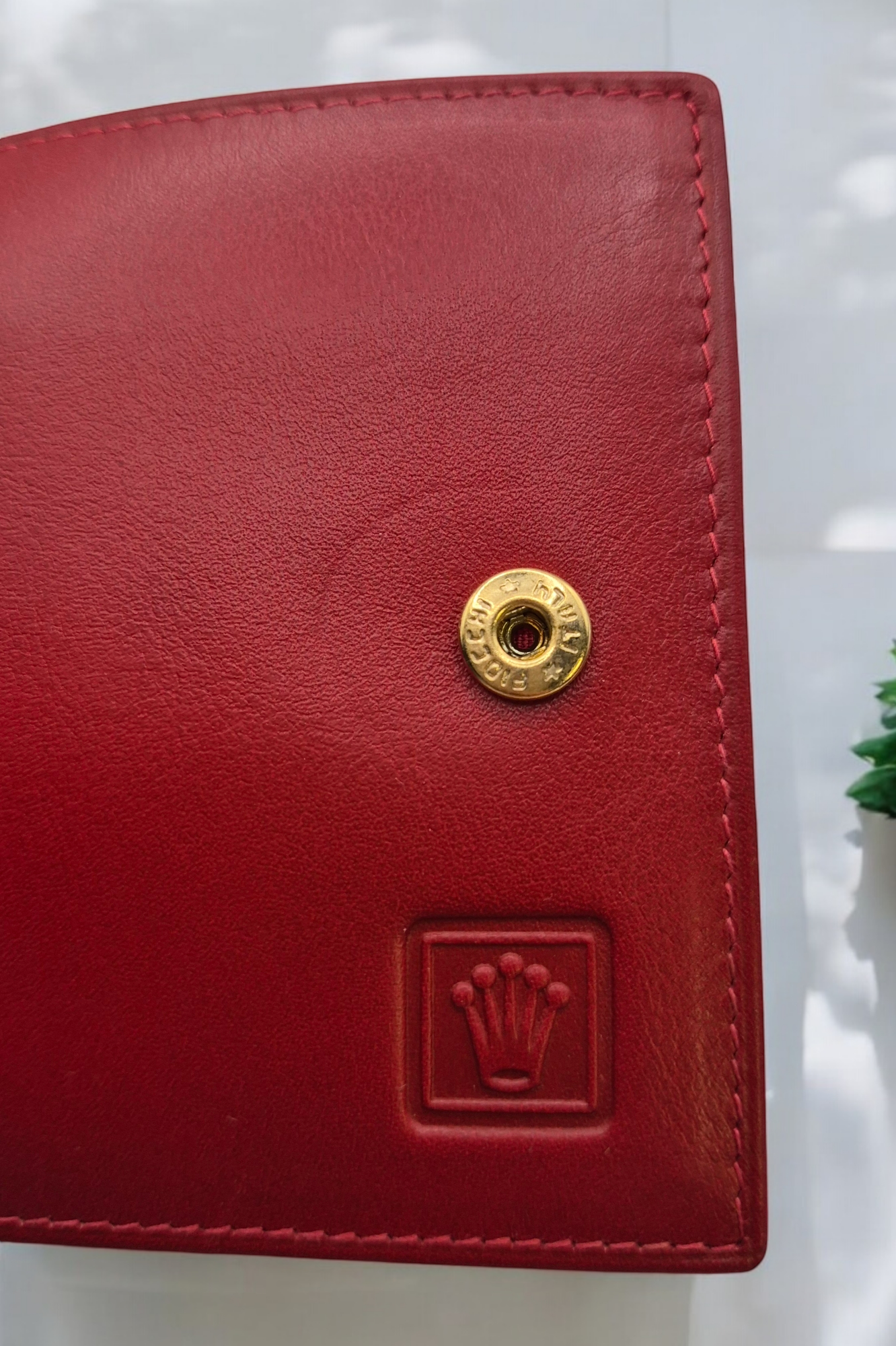 Rolex red leather wallet 60.02.55