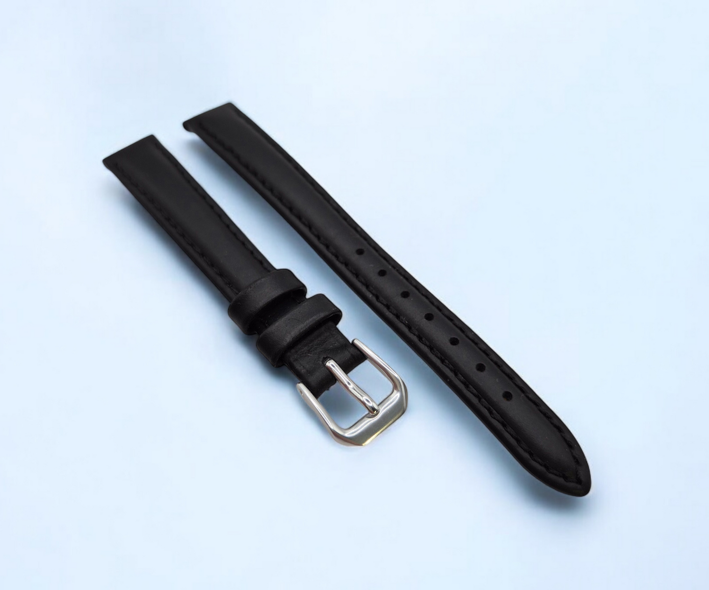 Condor Adria Black 12mm Watch strap smooth Italian leather