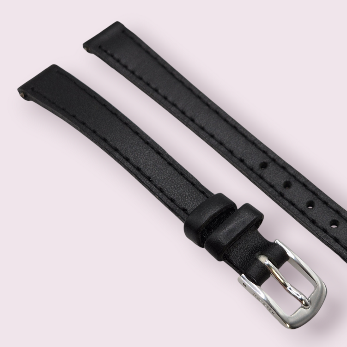 Apollo 10mm Black leather watch strap Calf grain H4076923