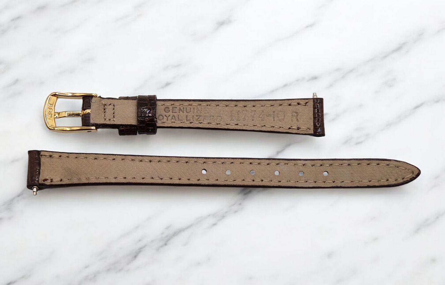 Apollo 10mm Brown Leather Watch strap Royal Lizard grain H4079167