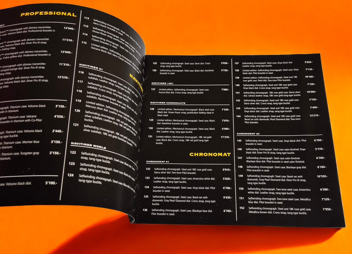 Breitling Chronolog Brochure & Price list 2014