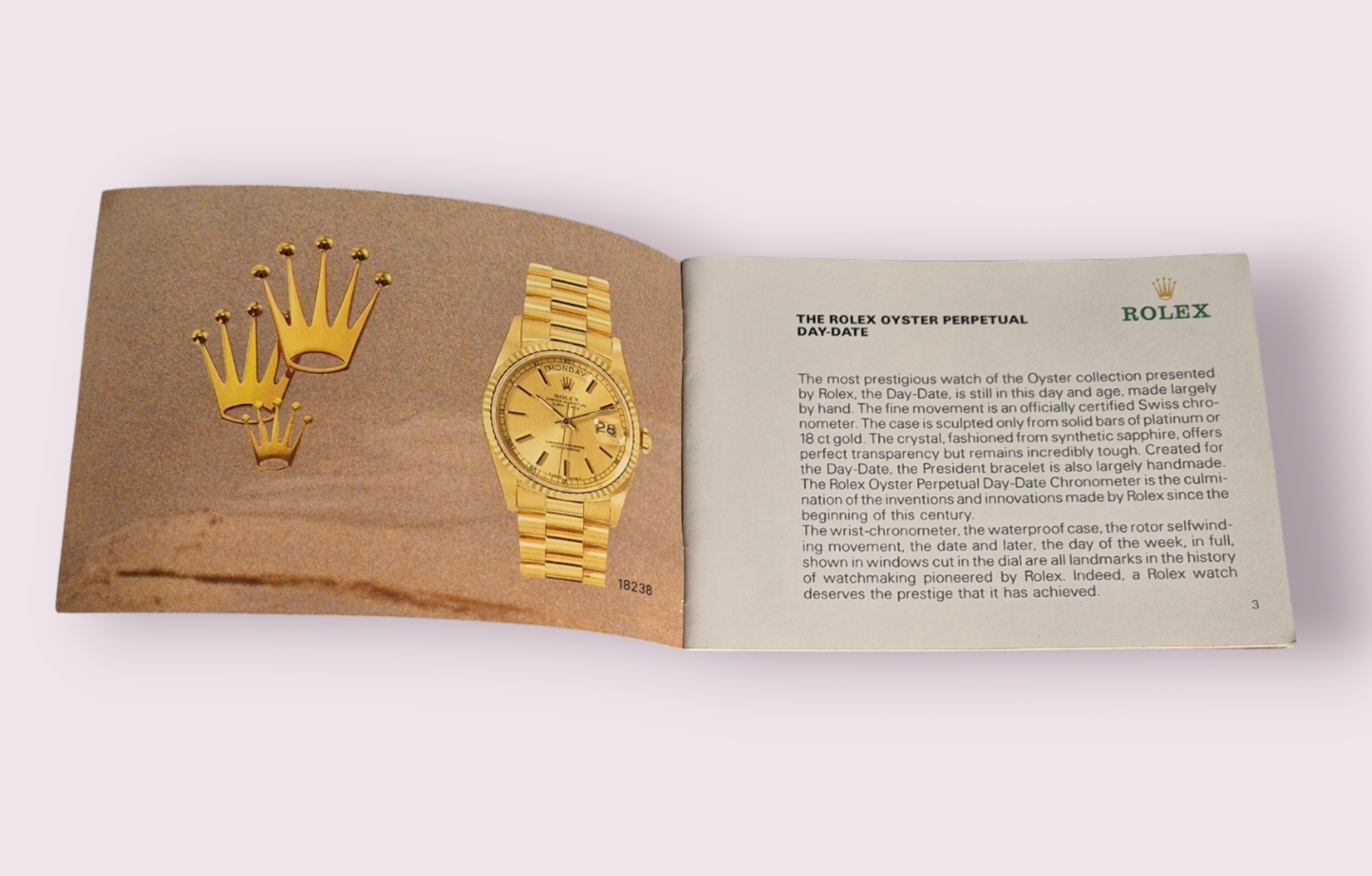 Rolex Day-Date Instruction Manual 1989 592.52