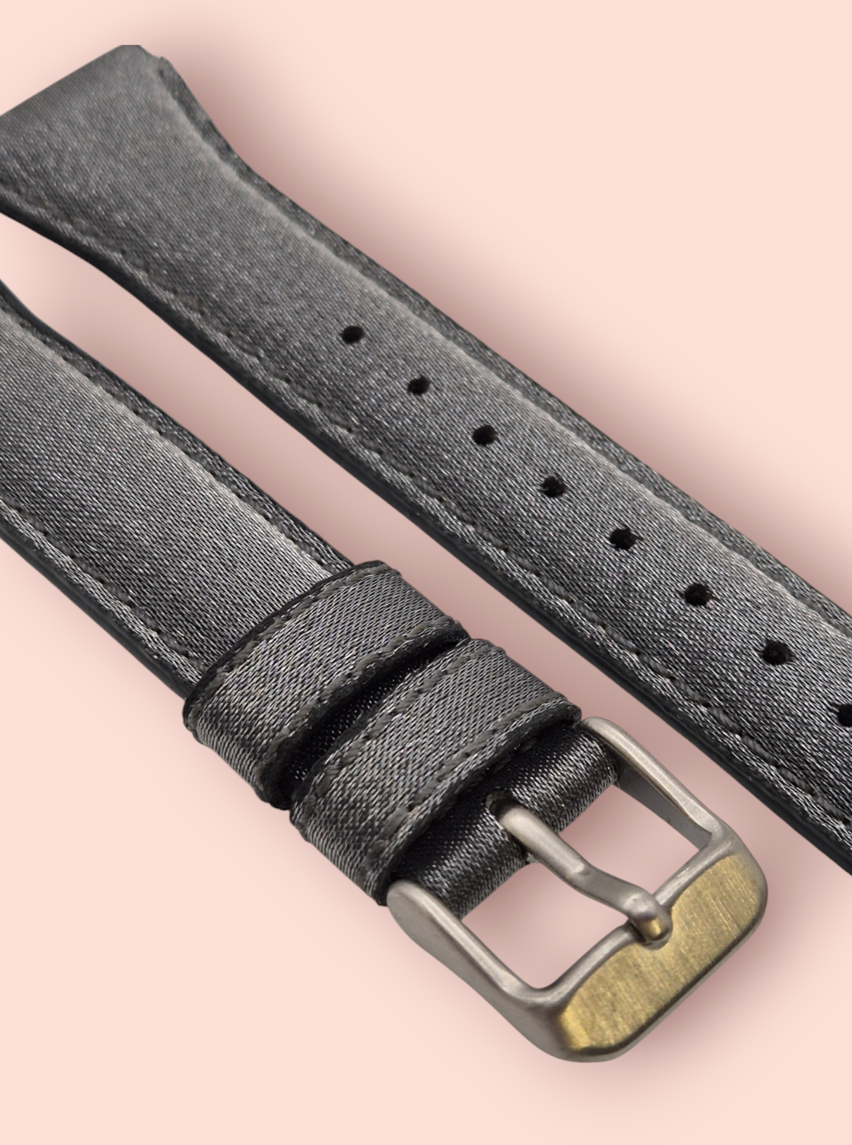 Fabric Watch strap Grey Metalic finish 22/19mm