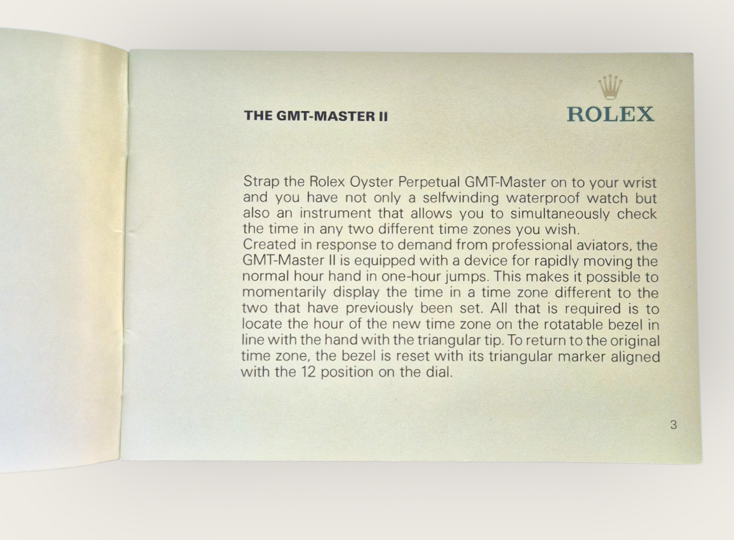 Rolex GMT Master Instruction Manual 2006 595.02 Eng (Damaged)