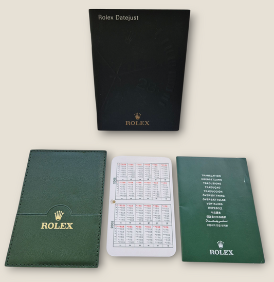 Rolex Datejust instruction manual 552.02 Eng 5.2006 + Rolex Wallet & Calendar card 2005-06