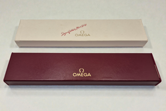 Vintage Omega watch box Long flat watch box Circa 1970s-1980s