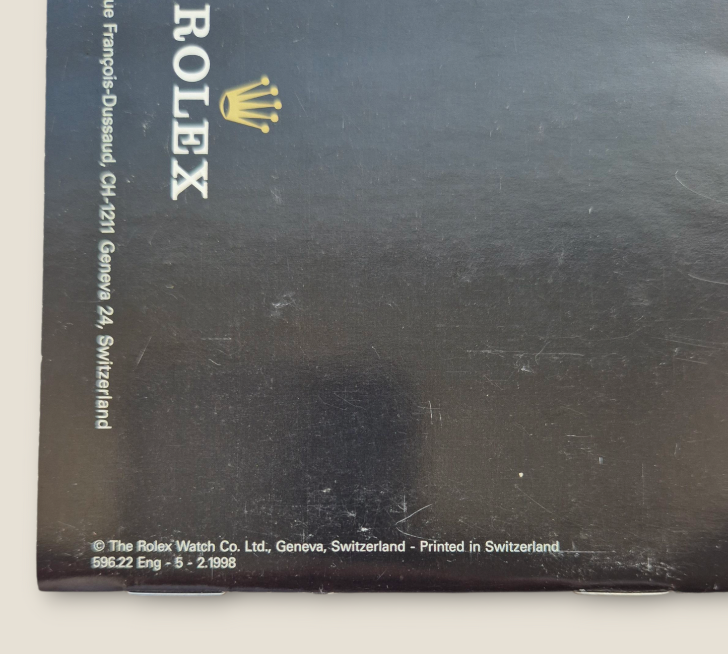 Rolex Cosmograph Daytona Instruction Manual 1998 596.22 Eng