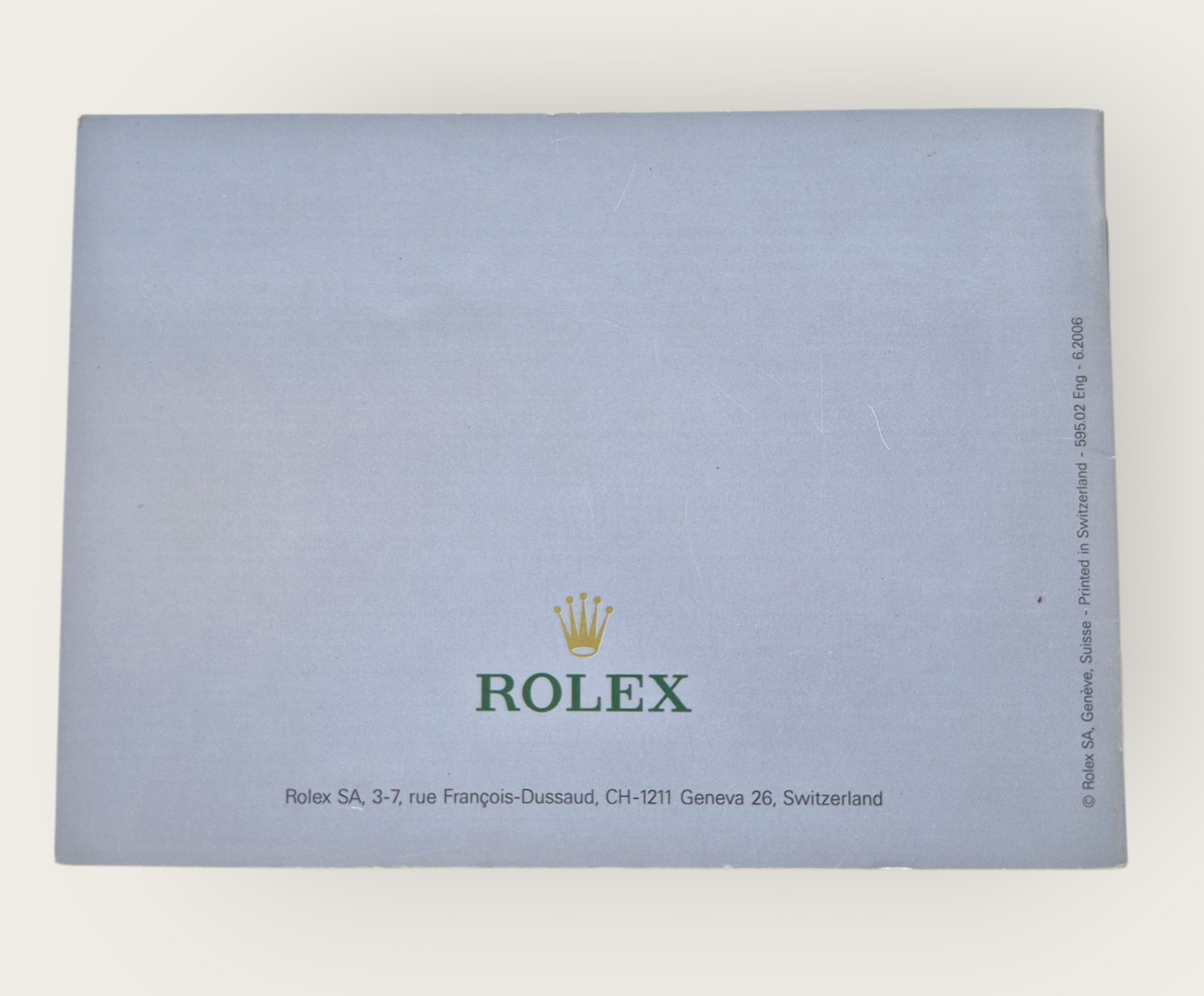 Rolex GMT Master Instruction Manual 2006 595.02 Eng (Damaged)