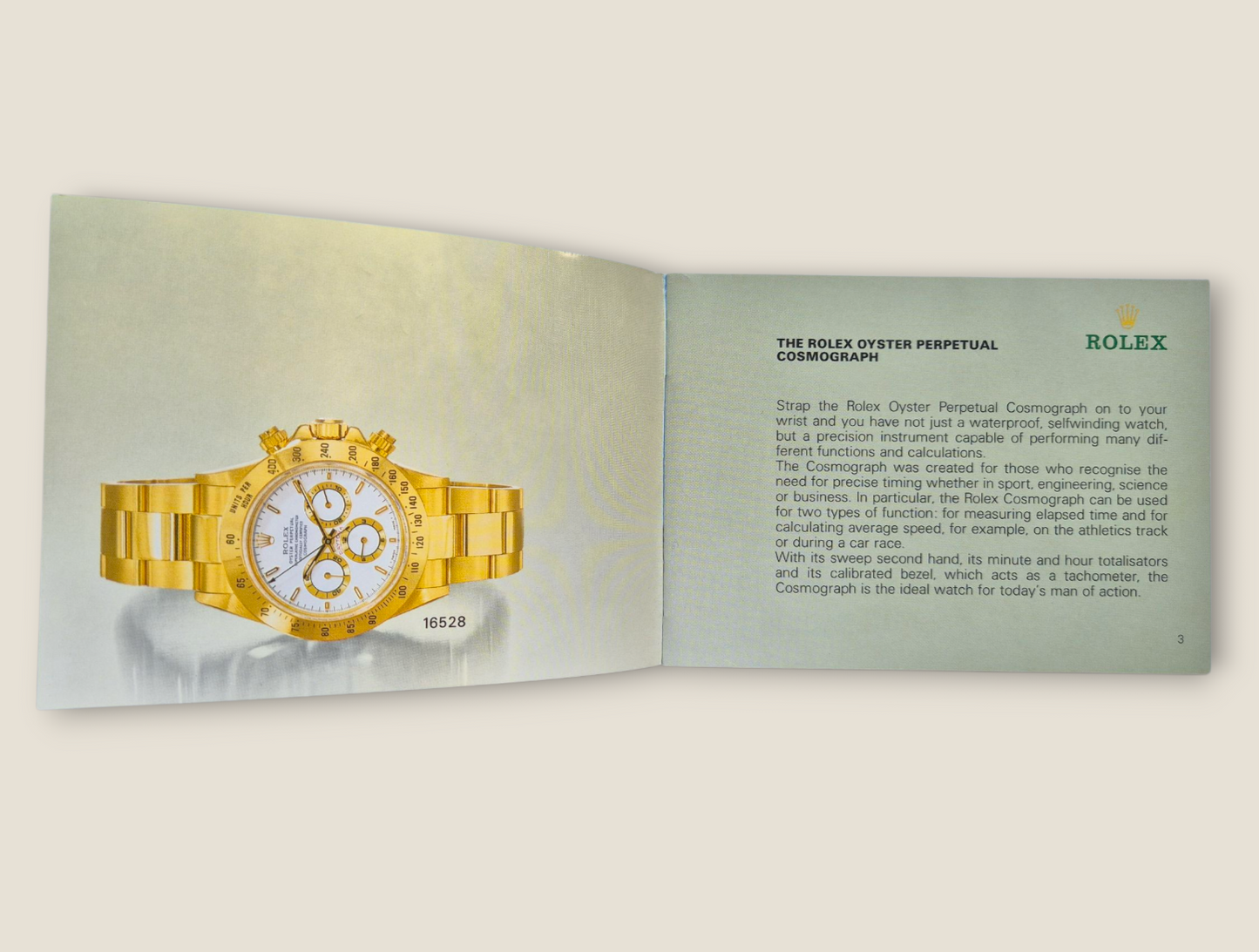 Rolex Cosmograph Daytona Instruction Manual 1998 596.22 Eng
