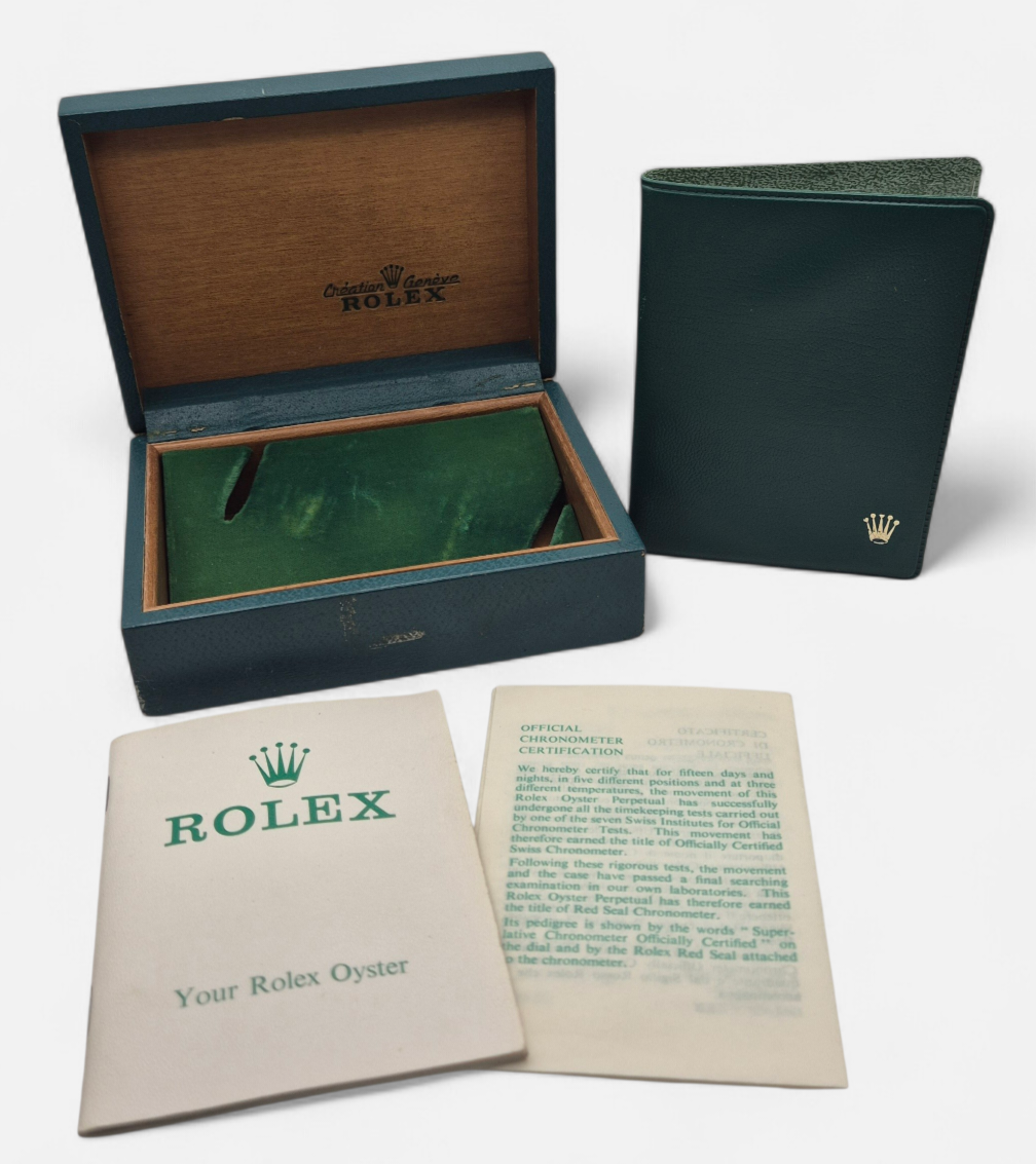 Rolex watch box 67.00.3 Vintage "Coffin" shape & Manual circa 1970s