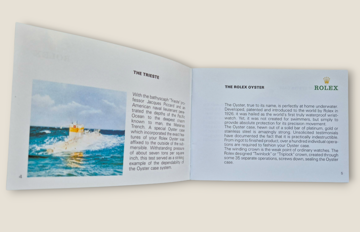 Rolex Submariner instruction manual 2002 594.52 Eng + Rolex wallet, Swing tag & Calendar card