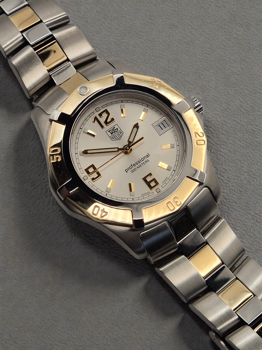 TAG Heuer WN1153 2000 Exclusive 18ct Gold Bezel 38mm Quartz watch Box & Papers 2008