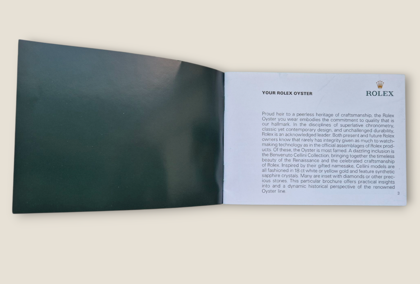 Rolex Submariner instruction manual 2008 594.52 Eng + Rolex wallet, Swing tag & Calendar card