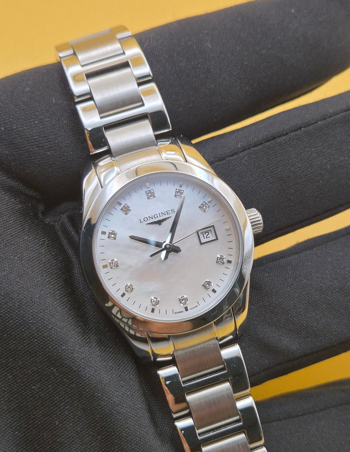 Longines Conquest classic Mother of Pearl dial