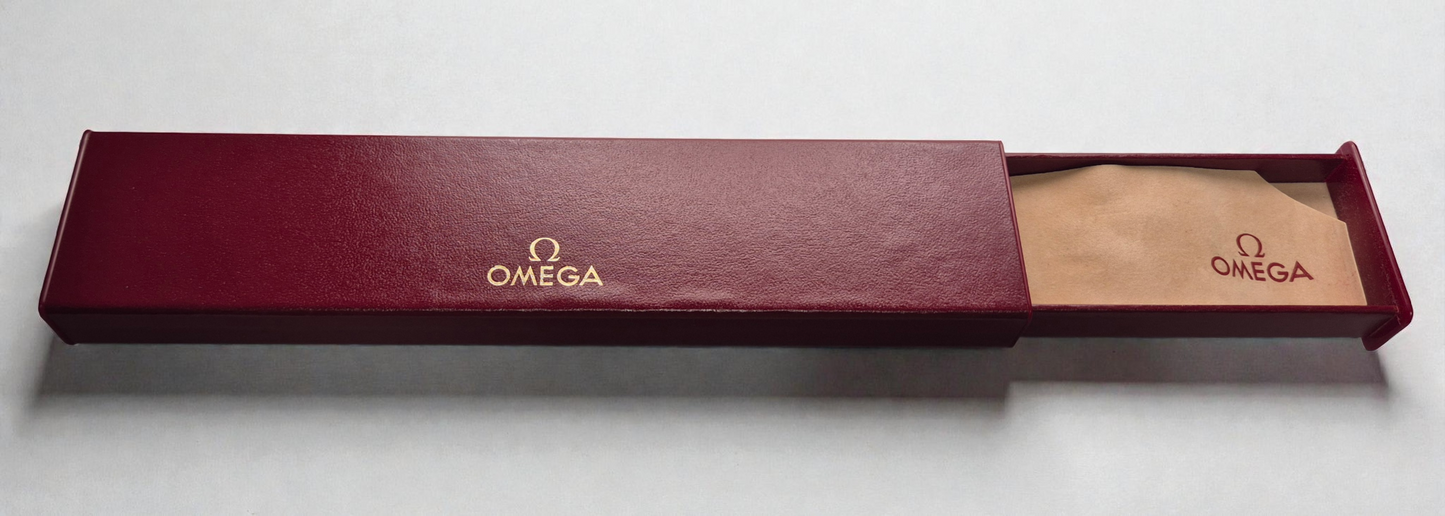 Vintage Omega watch box Long flat watch box Circa 1970s-1980s