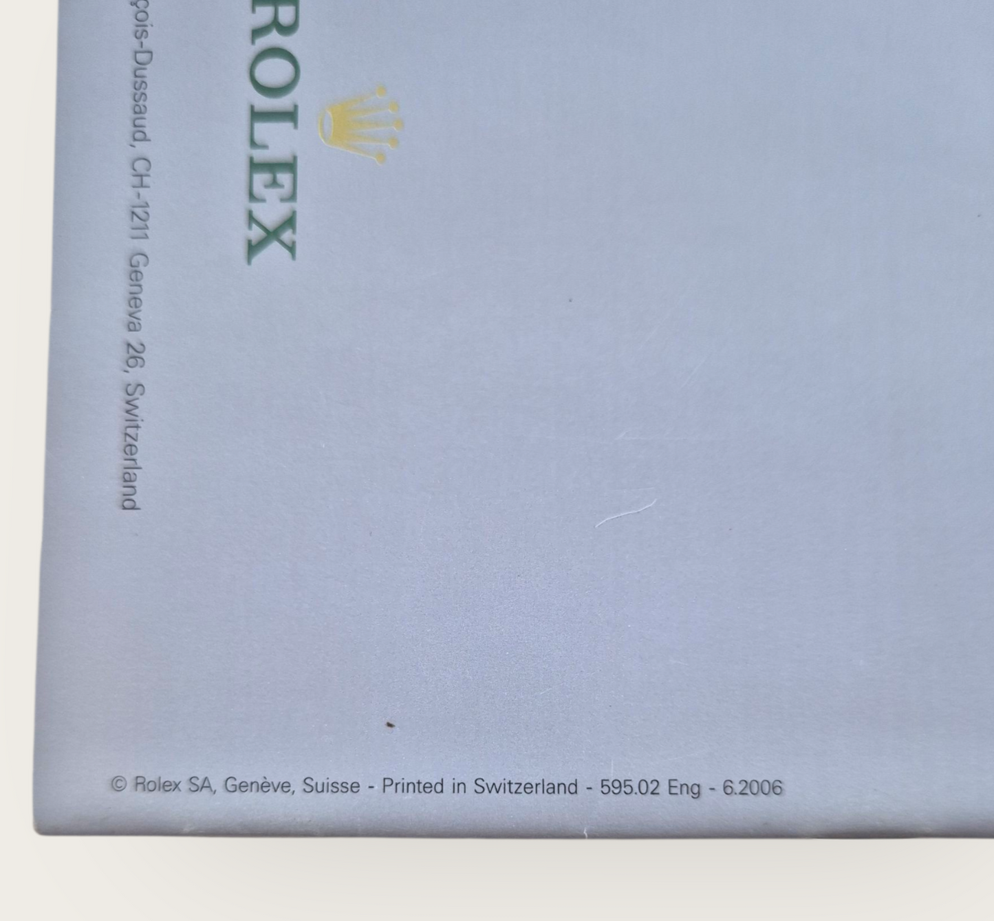 Rolex GMT Master Instruction Manual 2006 595.02 Eng (Damaged)