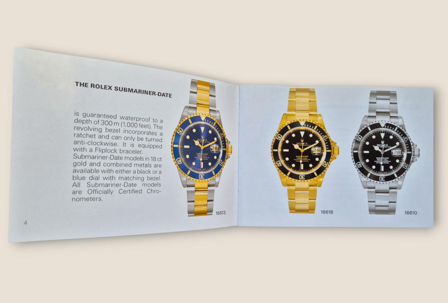 Rolex Submariner instruction manual 2002 594.52 Eng + Rolex wallet, Swing tag & Calendar card