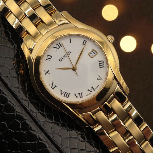 Gucci 5400m Gold plated 35mm Quartz watch White dial