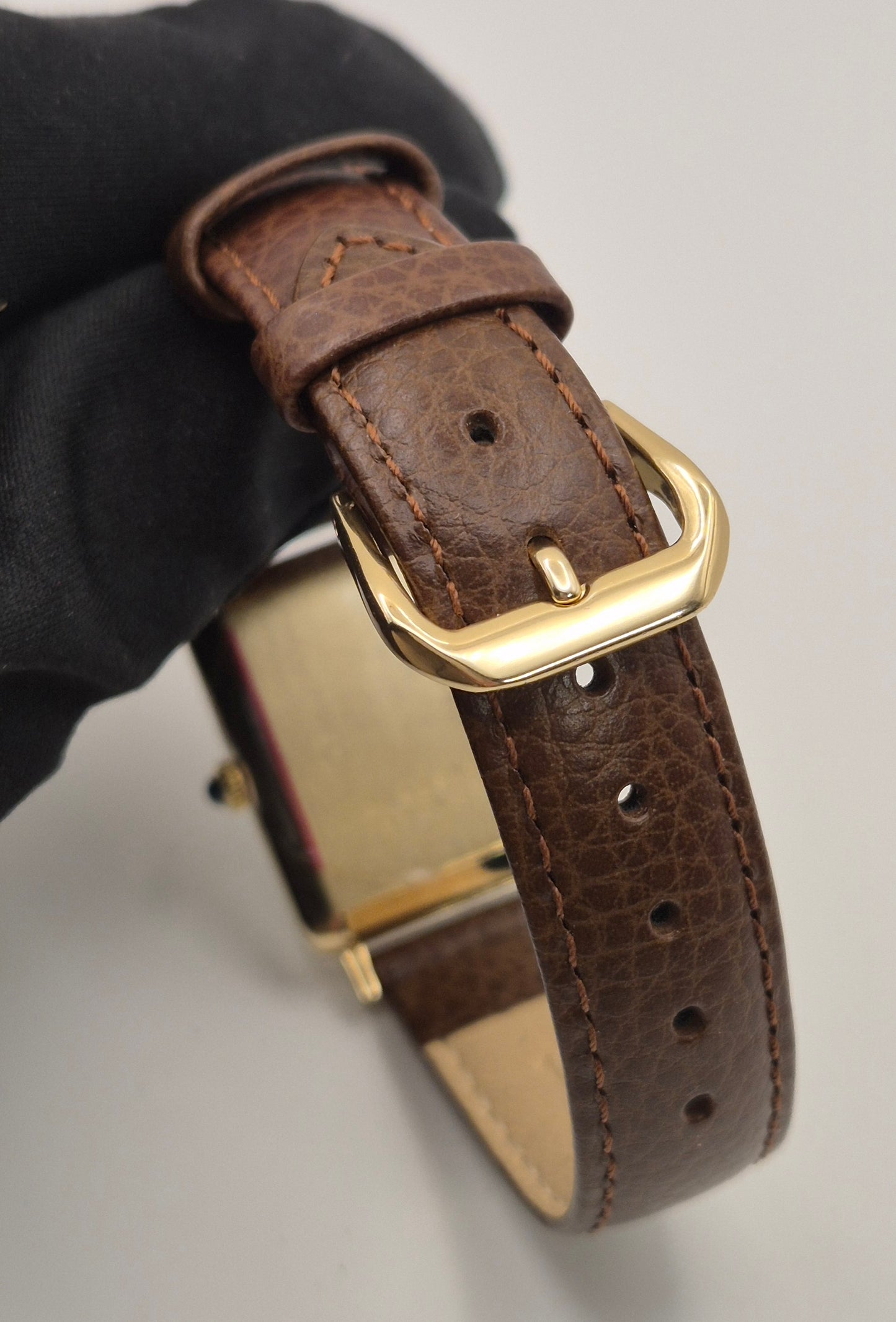 Concord 14ct Gold "Tank" watch with Tiffany & Co stamped dial