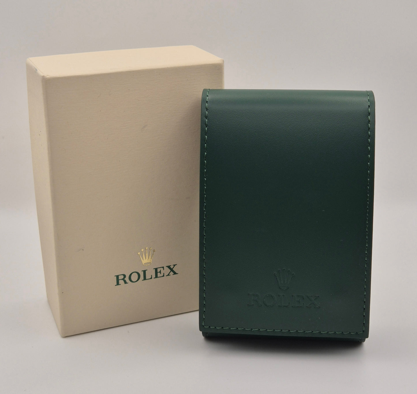 Rolex Green leather service / travel case with outer box circa 2020+