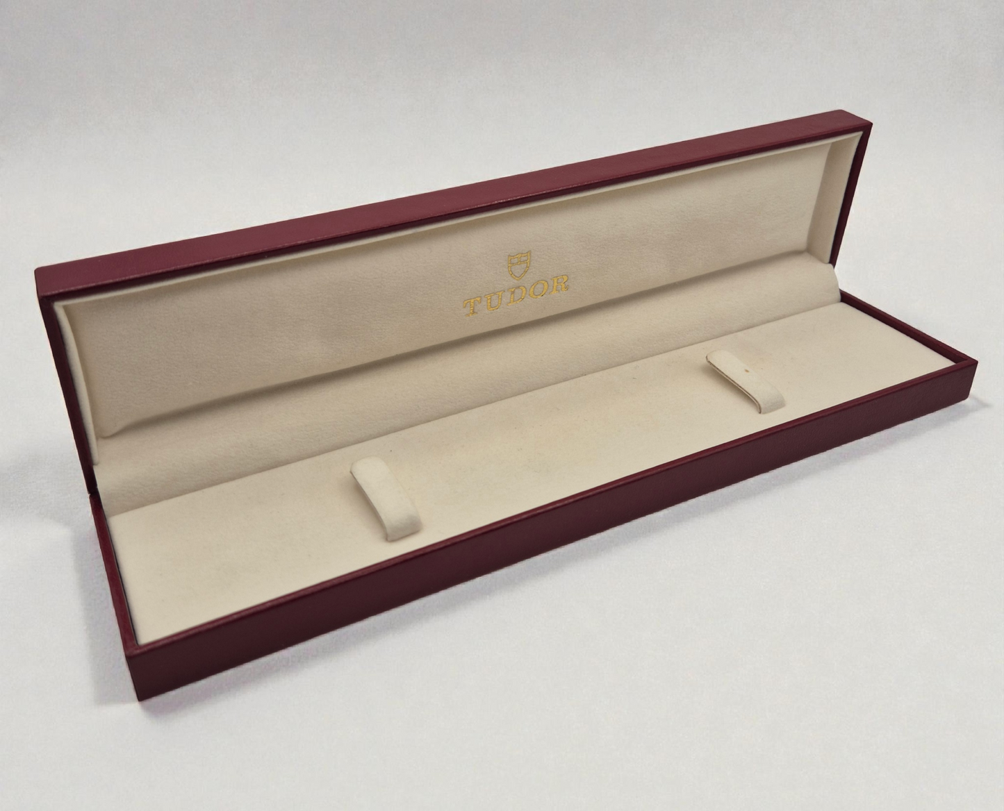 Vintage Tudor watch box 89.00.64 Long white flat box Circa 1980s-1990s