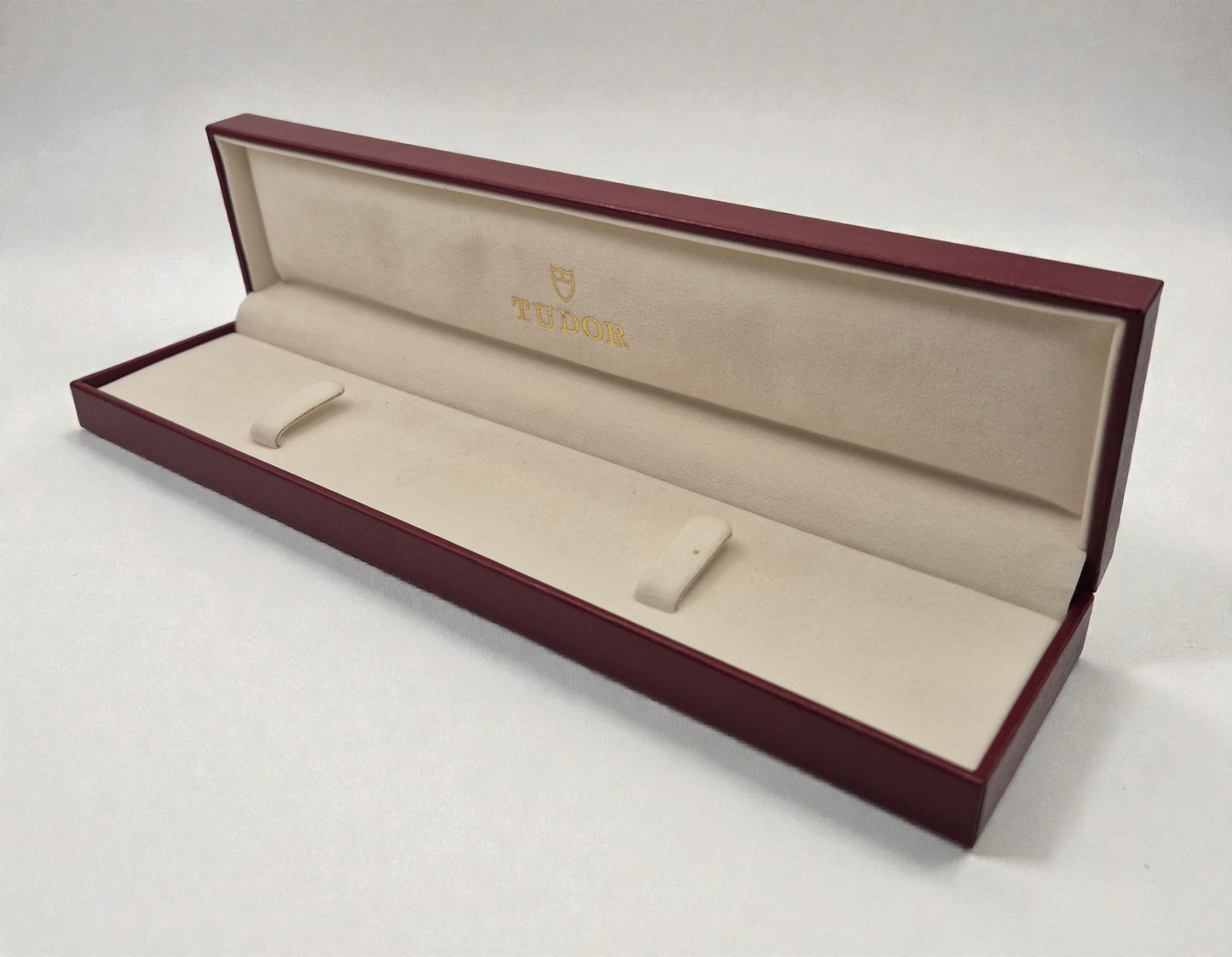 Vintage Tudor watch box 89.00.64 Long white flat box Circa 1980s-1990s