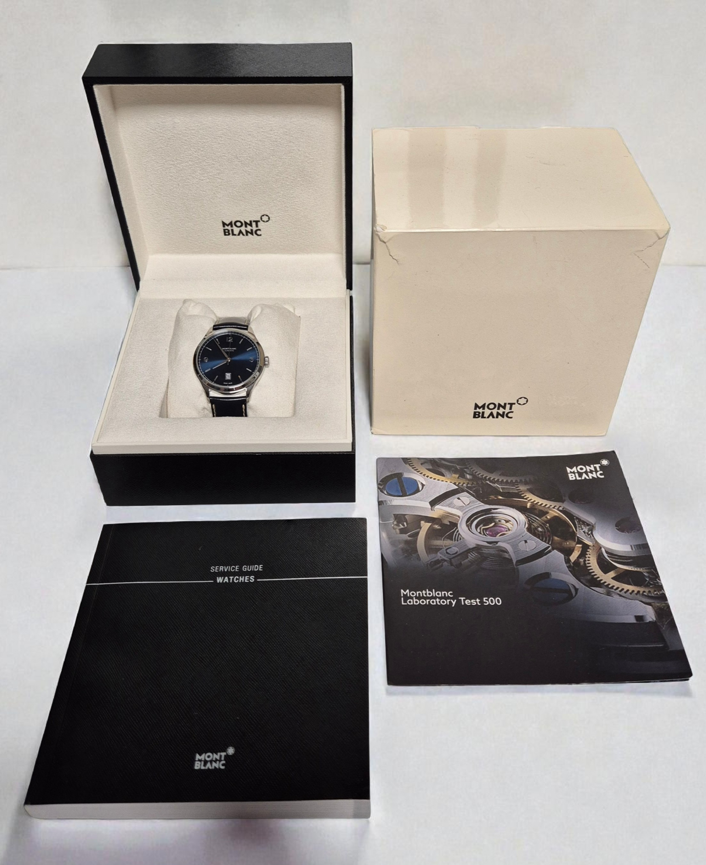 Montblanc Heritage Chronometre 7347 40mm Blue dial Box & Papers