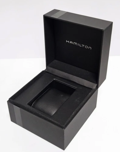 Hamilton Watch box black square design with manual