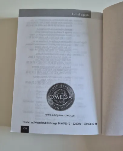 Omega Instruction manual 2010 03090840M